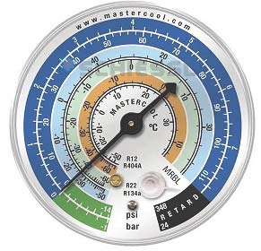 více o produktu - AKCE - Manometr nízkotlaký EBAL1, 80mm, R32/R410A, Mastercool